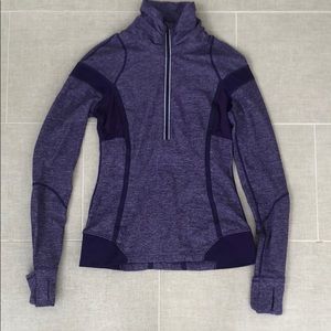 Lululemon purple  half zip. Ruched neck